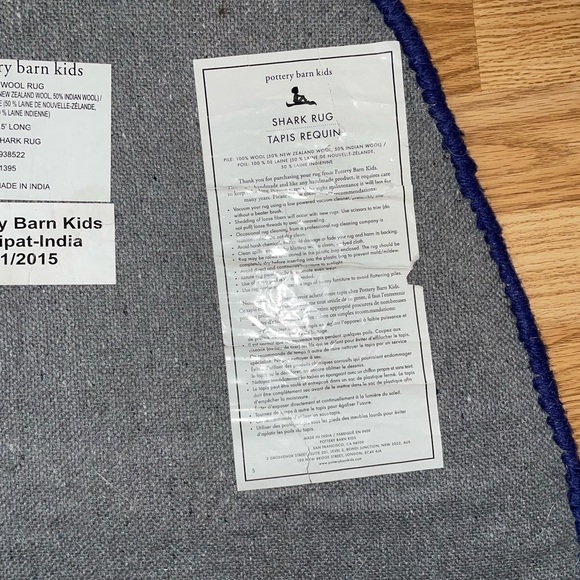 PBK-wool shark rug-gently used - Picture 2 of 11